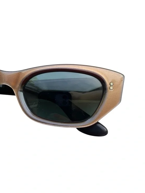 GUCCI 90s vintage GG 2418/S Sunglasses ELONGATED Cat Eye Rose Gold Brown lenses - Picture 7 of 16